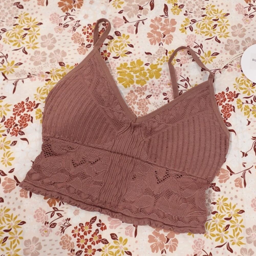 ❤️2 for $ 14❤️Rose Mauve Ribbed Bralette  / Padded